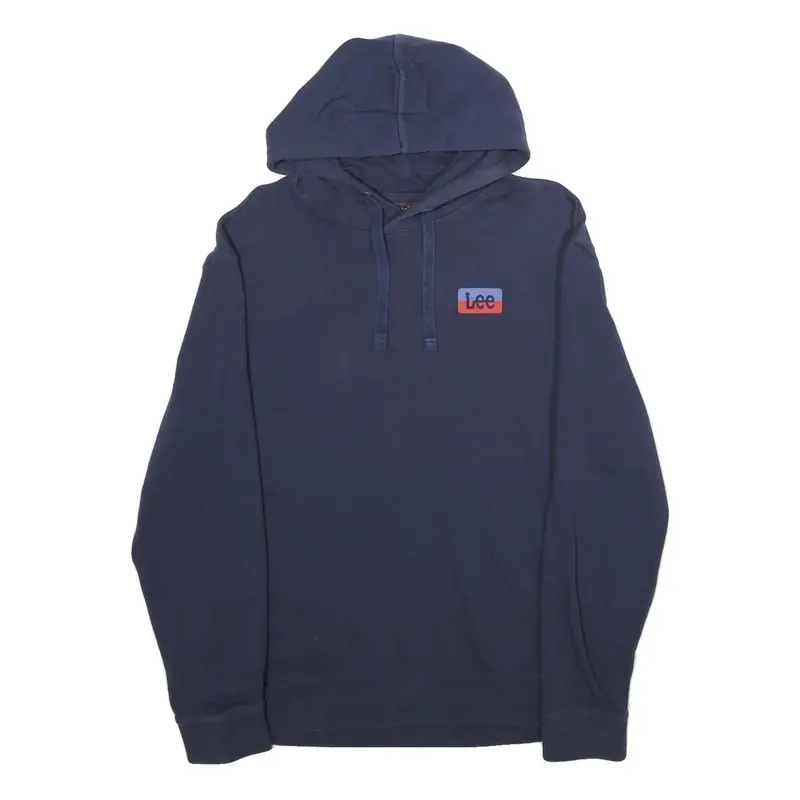 Lee Mens Navy Pullover Hoodie M Cotton Blend Soft Comfortable 1