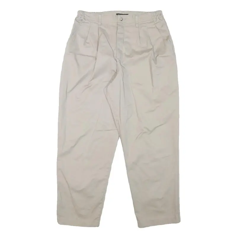 Lee Mens Relaxed Beige Cotton Blend Trousers W30 L28 Casual Zip Closure 1