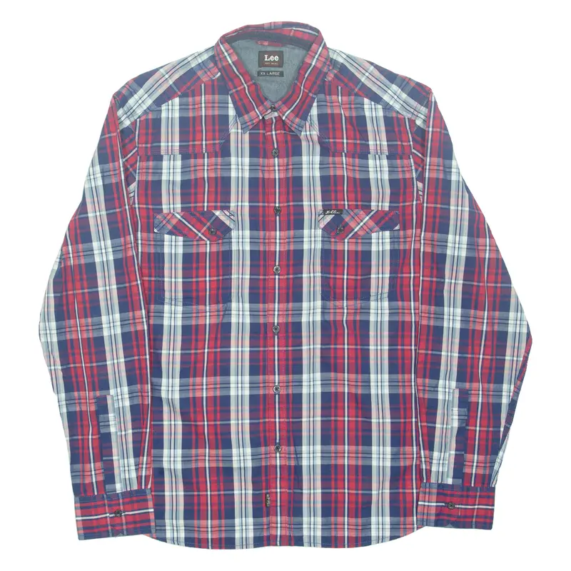 Lee Mens Shirt Red Check Long Sleeve 2Xl 1