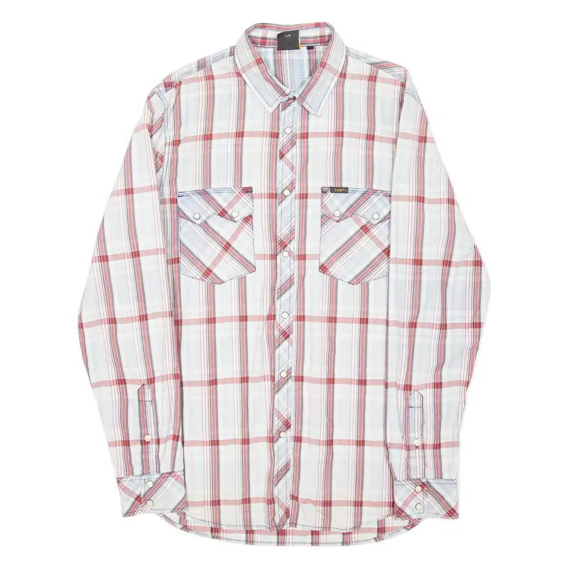 Lee Mens Shirt Red Check Long Sleeve L 1