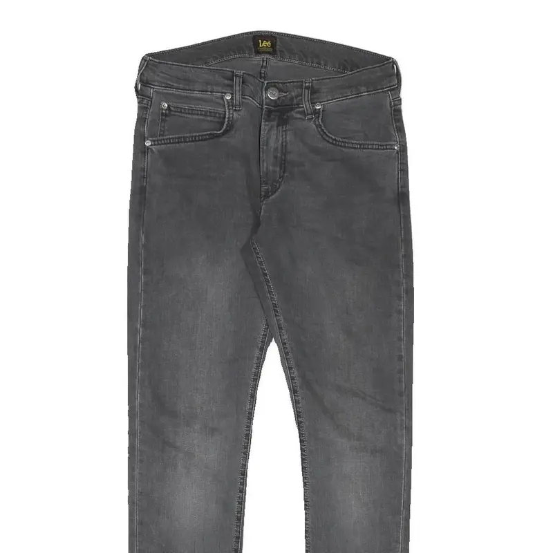 Lee Mens Slim Black Jeans Denim W28 L29 Classic Zip Pockets Comfort Style 2