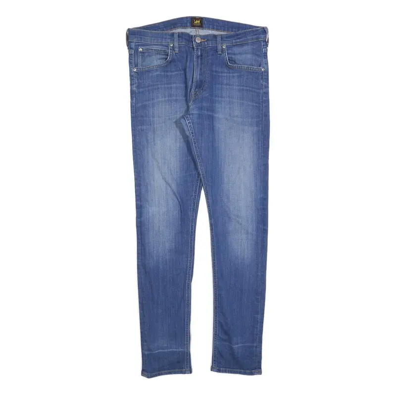 Lee Mens Slim Blue Cotton Denim Jeans W33 L32 Classic Zip Pockets Casual 1