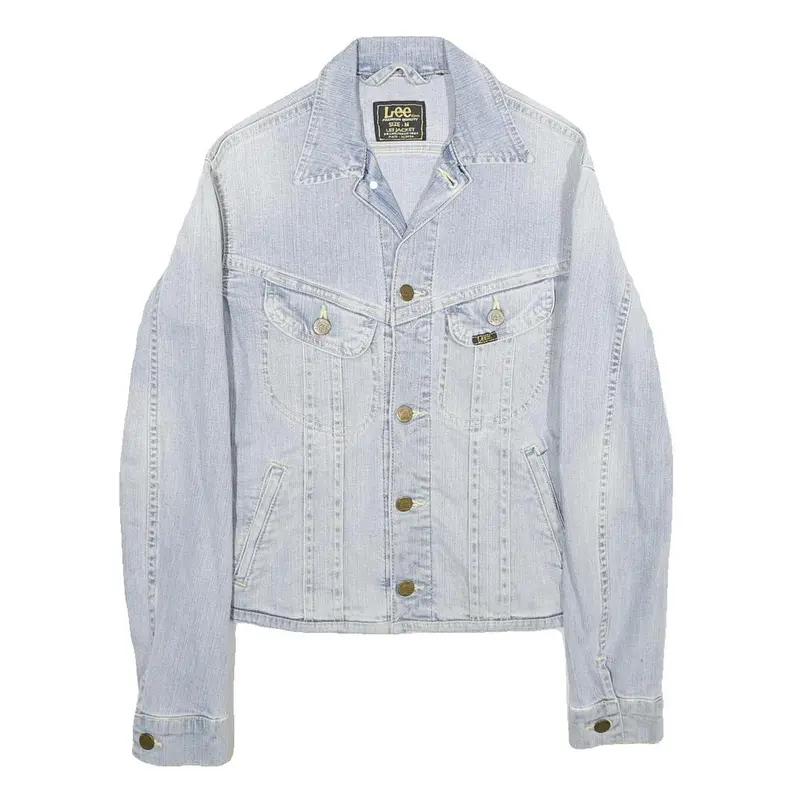 Lee Womens Blue Cotton Denim Jacket M Button Closure Classic Fit Casual 1