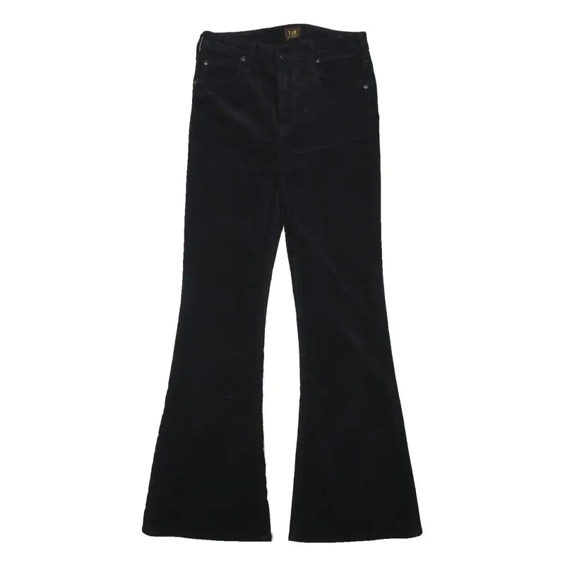 Lee Womens Cotton Blend Black Regular Flared Trousers W27 L30 Stylish Comfort 1
