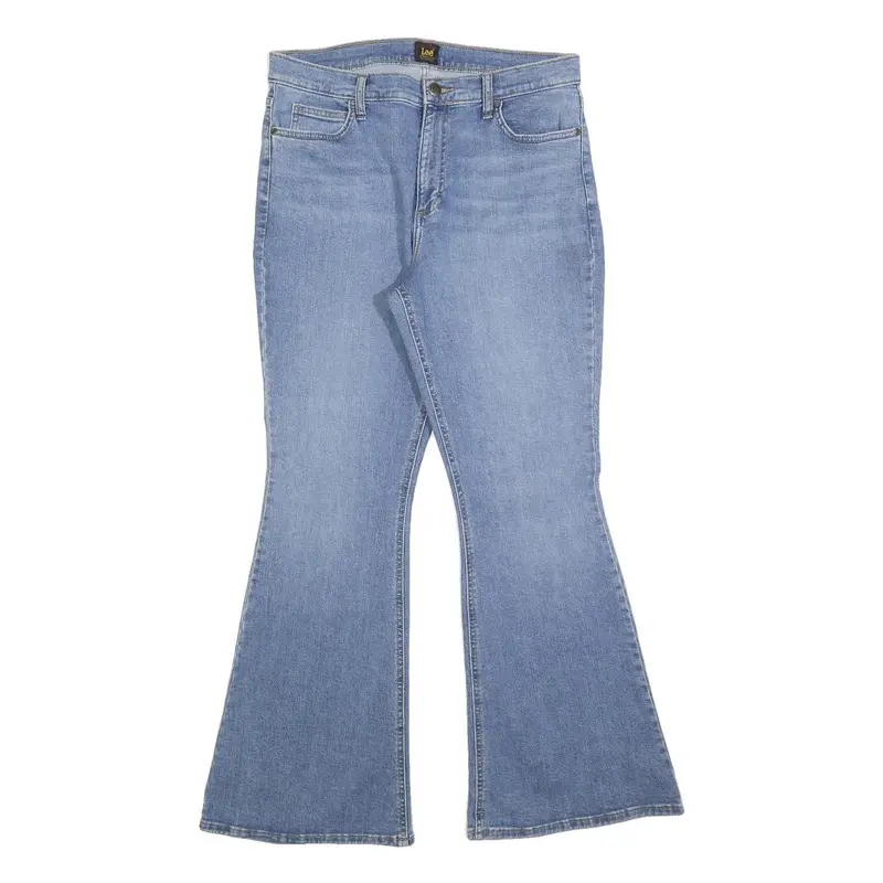 Lee Womens Jeans Blue Slim Flared Denim Medium W33 L30 Classic Style Zip Closure 1