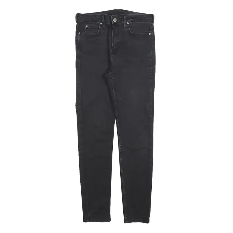 Lee Womens Slim Black Denim Jeans W28 L28 Zip Pockets Cotton Blend Stretch 1