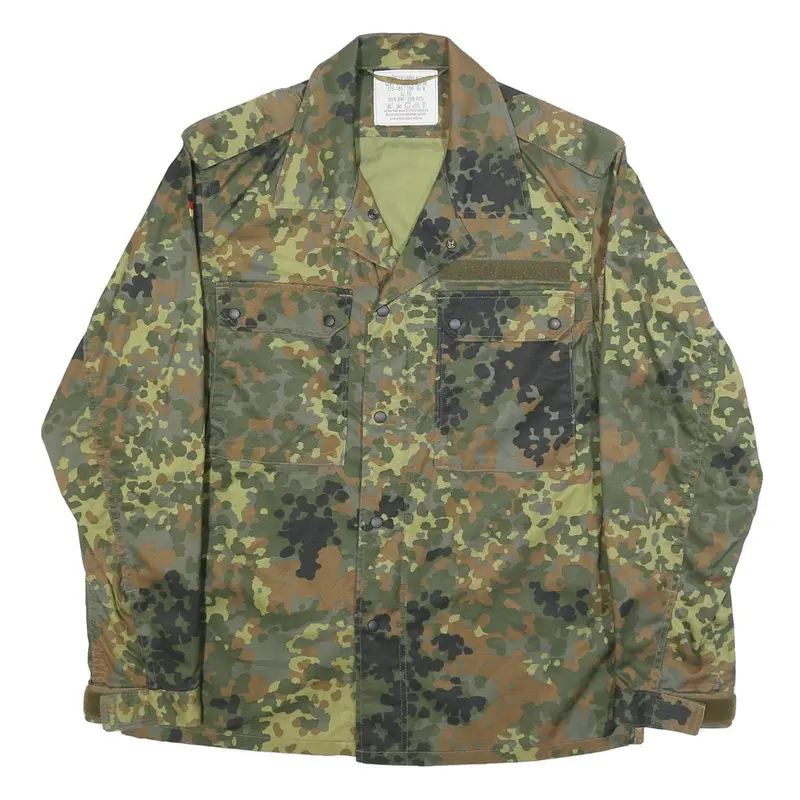 Leo Kohler Mens Green Camouflage Zip Jacket S Cotton Blend Military Style 1
