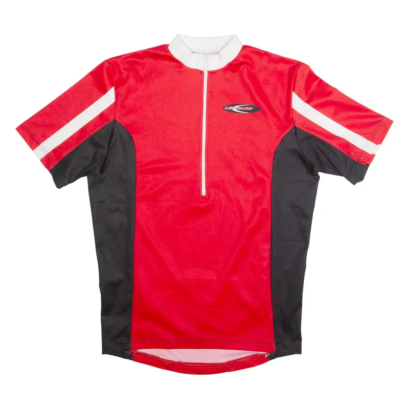 Leopard Cycling Mens Jersey Red 1/2 Zip M 1