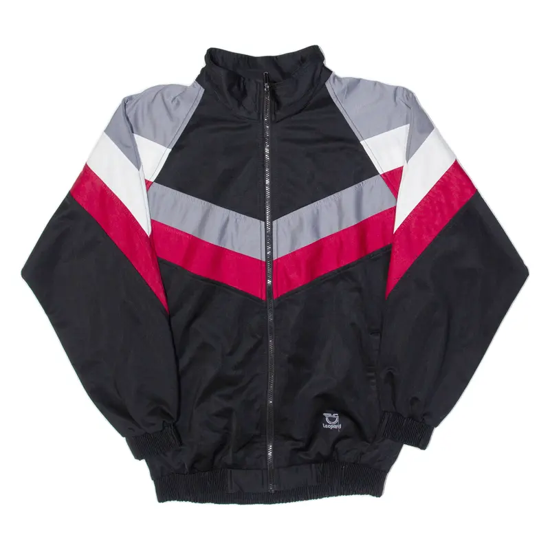 Leopard Mens Track Jacket Black Colourblock S 1