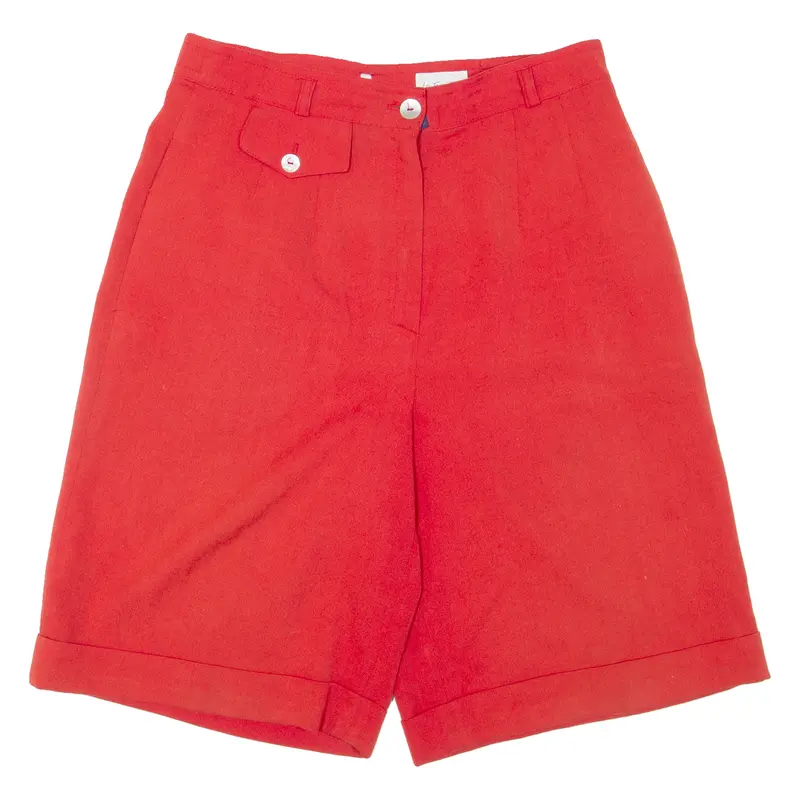 Les Essentiels Womens Casual Shorts Red Relaxed 90S S W28 1