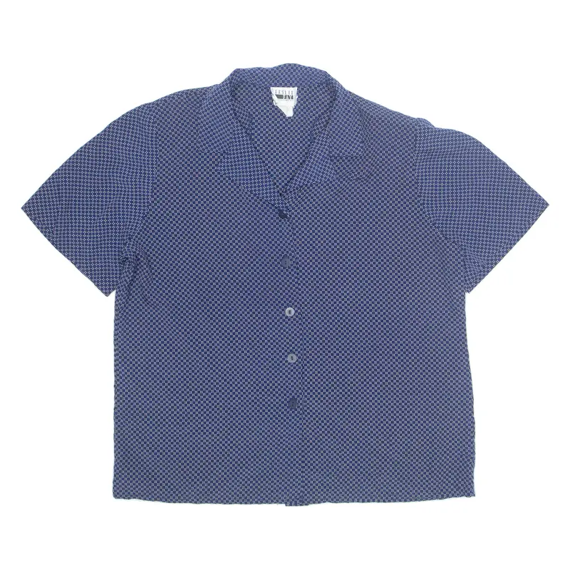 Leslie Fay Womens Printed Shirt Blue Collared Polka Dot L 1