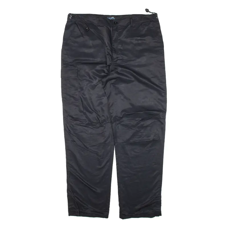 Lets Go Cargo Mens Trousers Black Regular Straight Nylon W39 L32 1