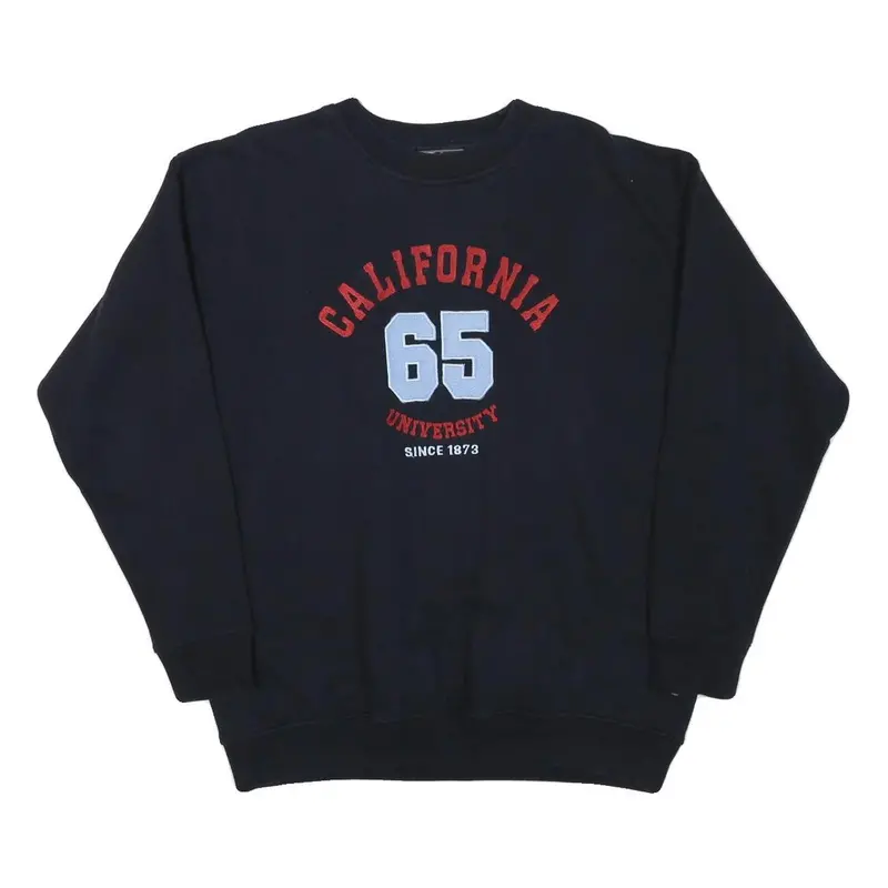 Lets Go Mens Black California 65 University Crew Neck Sweatshirt M Casual 1