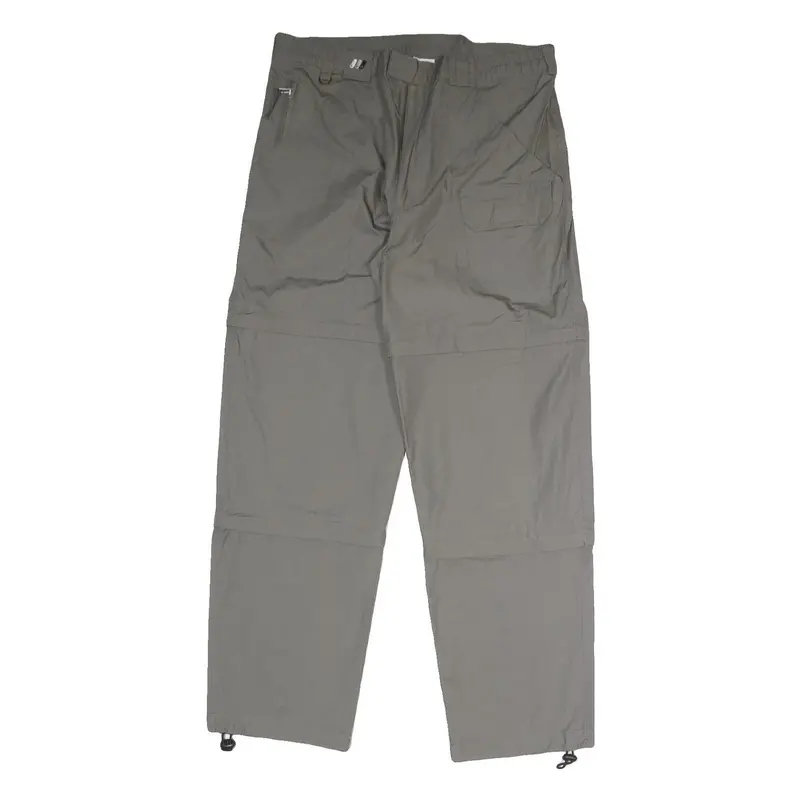 Lets Go Mens Cotton Blend Grey Relaxed Straight Trousers W38 L33 Casual Utility 1