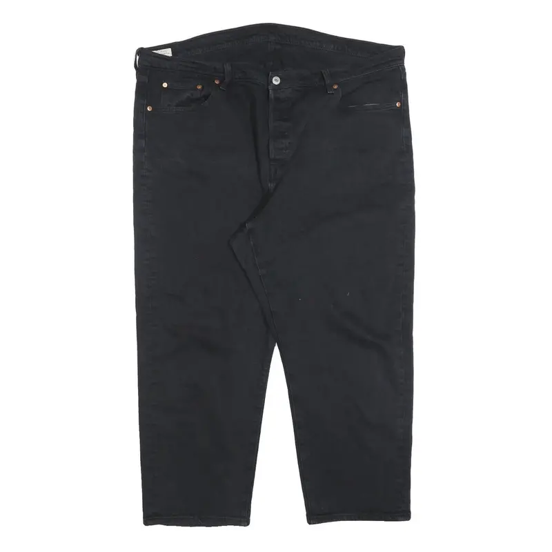 Levi's 501 Big E Mens Jeans Black Regular Straight Denim Raw W44 L26 Classic 1