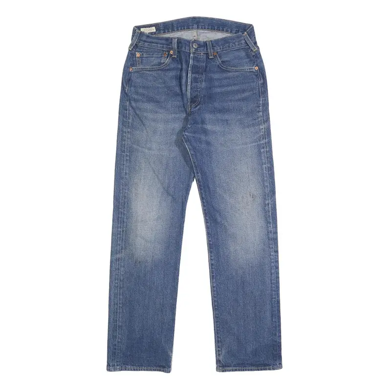 Levi's 501 Big E Mens Jeans Blue Regular Straight Denim Medium W28 L32 Button 1
