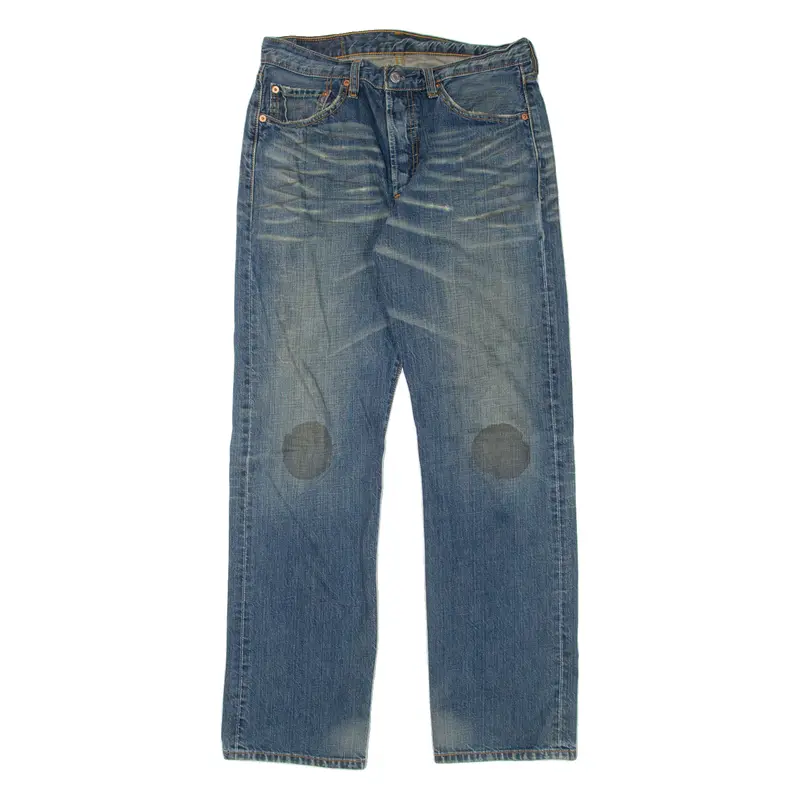 Levi's 501 Jeans Mens Blue Regular Straight 90S Stone Wash W32 L32 1