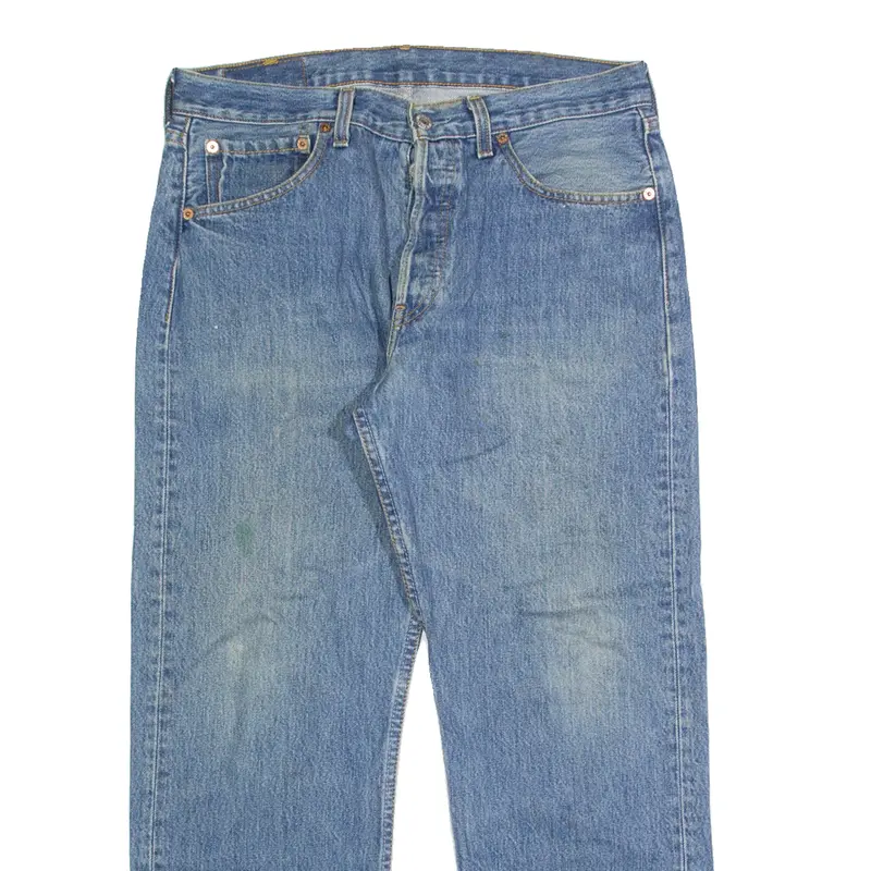 Levi's 501 Jeans Mens Blue Regular Straight Stone Wash W32 L26 2