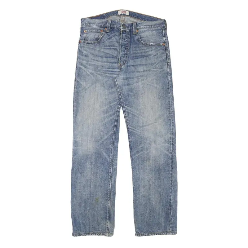 Levi's 501 Mens Blue Regular Straight Denim Cotton Blend Light W31 L30 Button 1