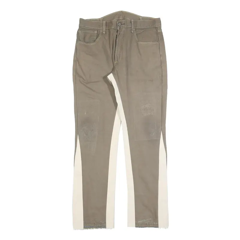 Levi's 501 Mens Jeans Beige & Cream Regular Straight Denim W34 L30 Button 1