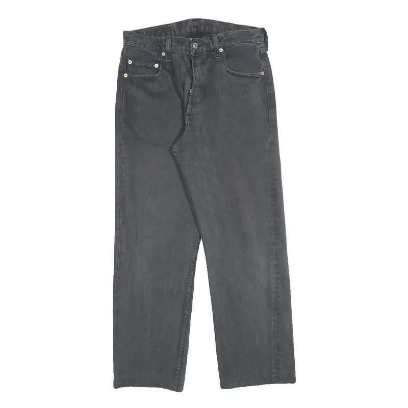 Levi's 501 Mens Jeans Black Regular Straight Denim Medium W31 L27 Classic Button 1