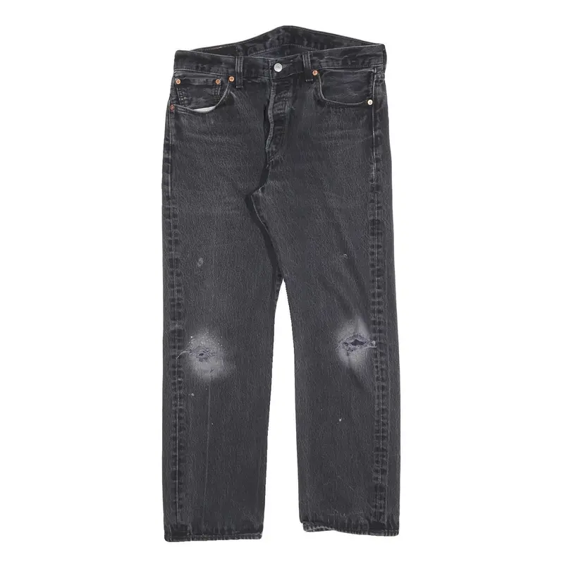 Levi's 501 Mens Jeans Black Regular Straight Denim Medium W34 L27 Button 1