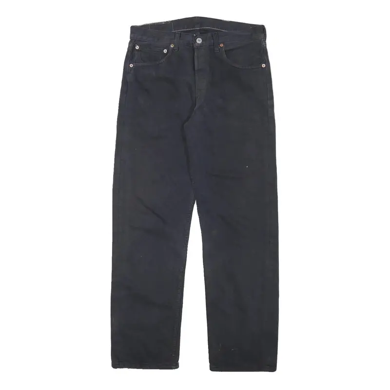 Levi's 501 Mens Jeans Black Regular Straight Denim W30 L28 Classic Button Fly 1