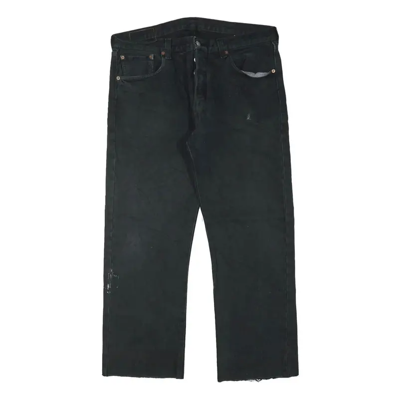 Levi's 501 Mens Jeans Black Regular Straight Denim W36 L27 Classic Button Fly 1