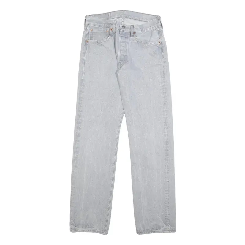 Levi's 501 Mens Jeans Blue Regular Straight Denim Light W28 L32 Classic Button 1