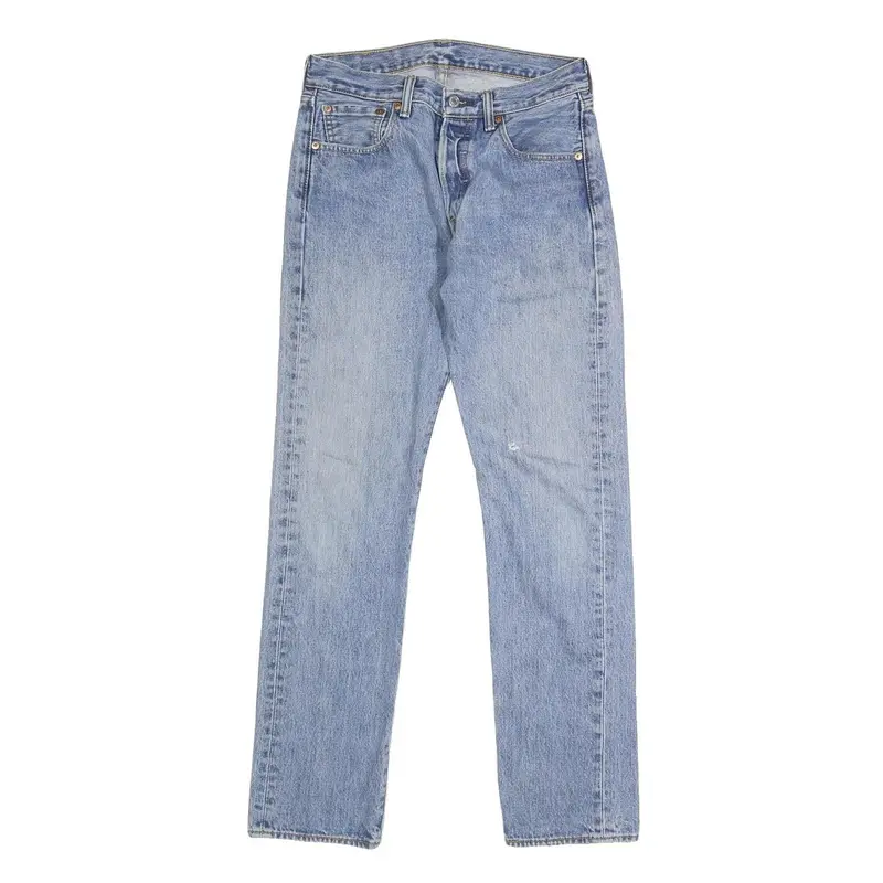 Levi's 501 Mens Jeans Blue Regular Straight Denim Light W29 L32 Classic Button 1