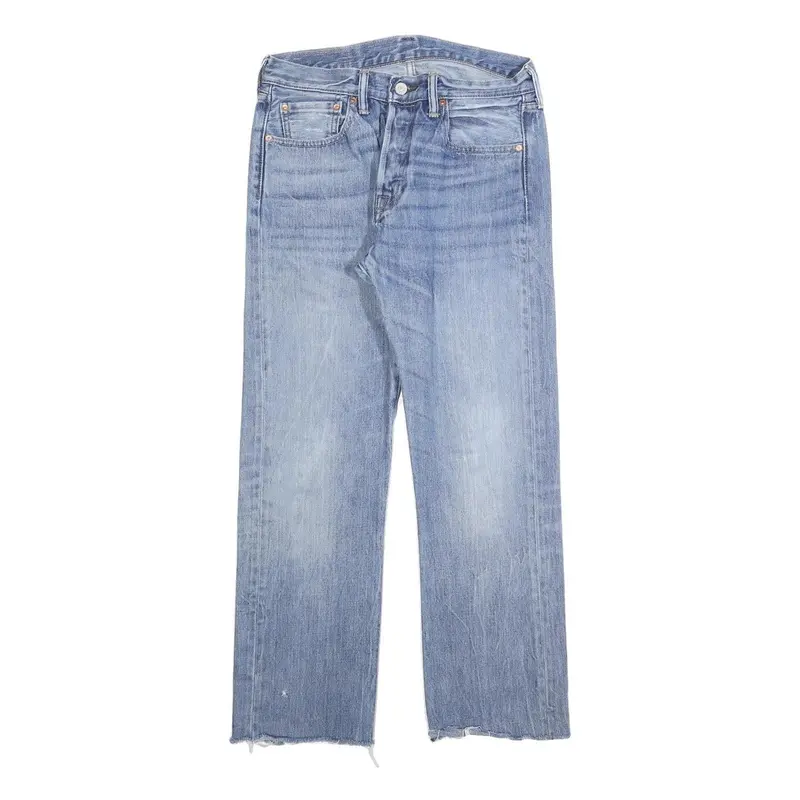 Levi's 501 Mens Jeans Blue Regular Straight Denim Light W30 L27 Classic Button 1
