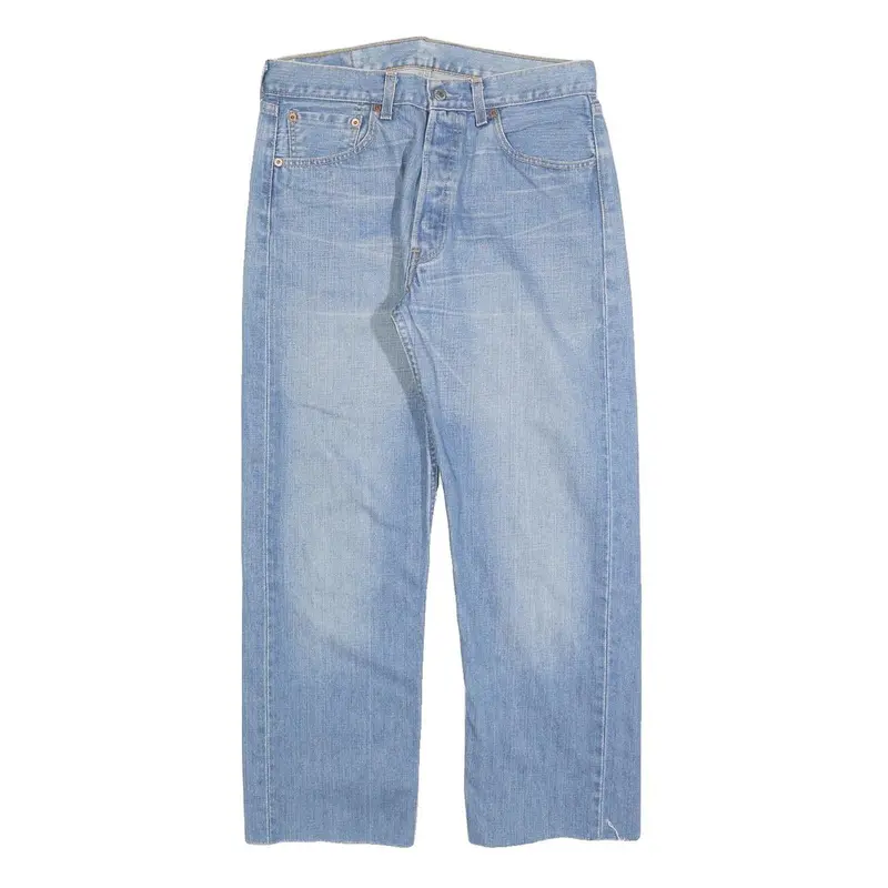 Levi's 501 Mens Jeans Blue Regular Straight Denim Light W32 L26 Button Closure 1