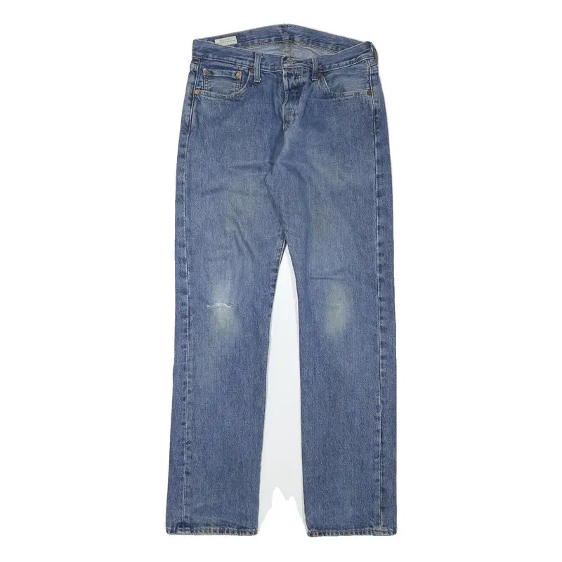Levi's 501 Mens Jeans Blue Regular Straight Denim Medium W29 L30 Button Closure 1