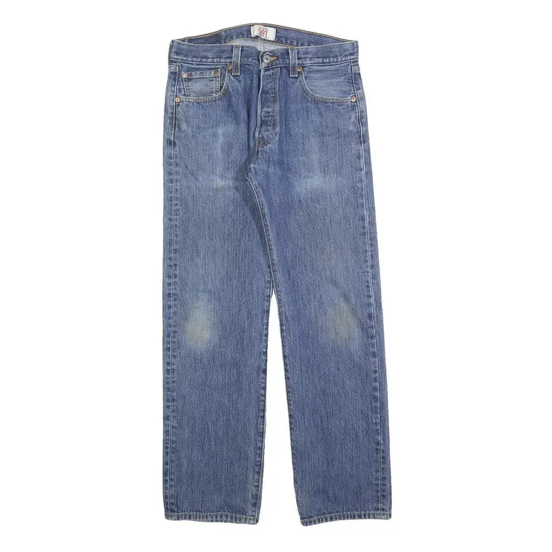 Levi's 501 Mens Jeans Blue Regular Straight Denim Medium W30 L30 Classic Button 1