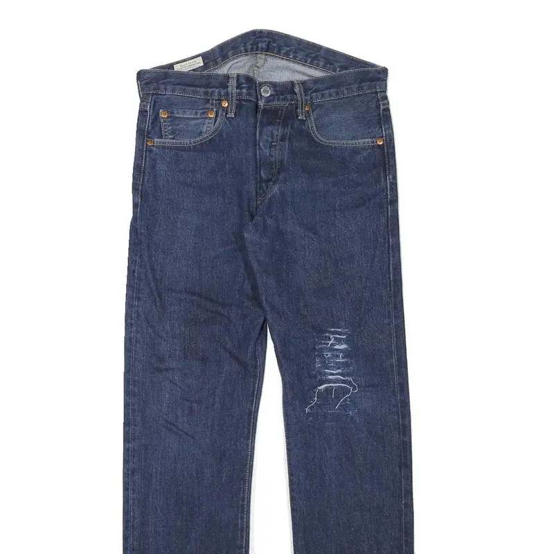 Levi's 501 Mens Jeans Blue Regular Straight Denim Medium W30 L31 Classic Button 2