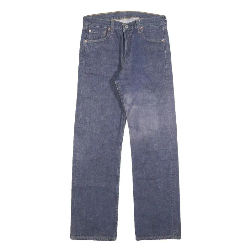 Levi's 501 Mens Jeans Blue Regular Straight Denim Medium W30 L32 Classic Button 1