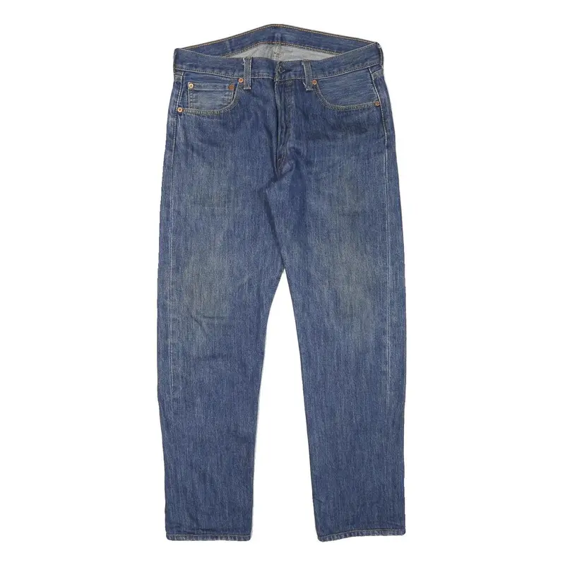 Levi's 501 Mens Jeans Blue Regular Straight Denim Medium W32 L28 Classic Button 1