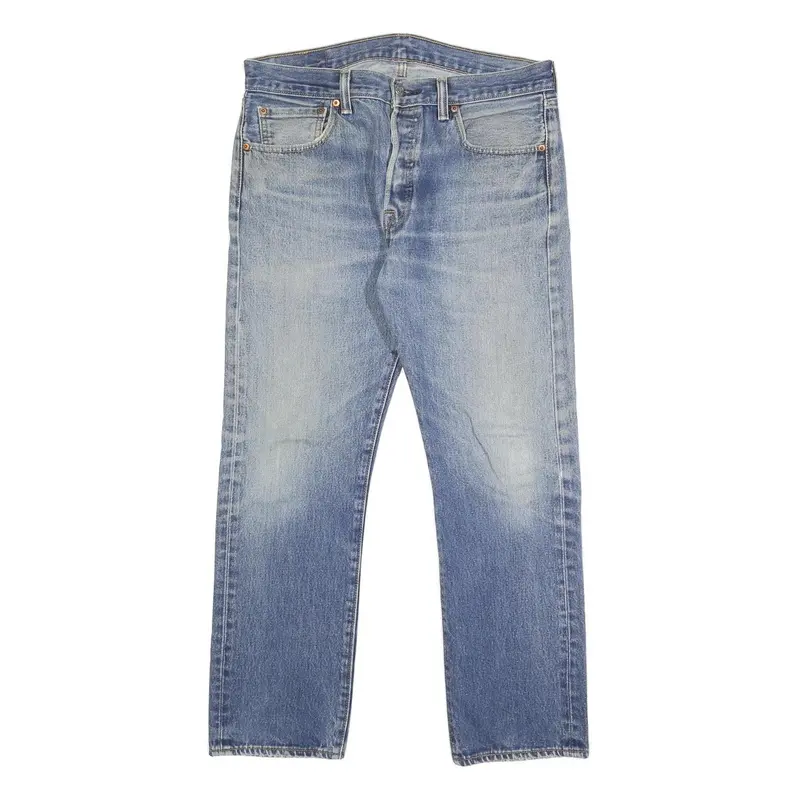 Levi's 501 Mens Jeans Blue Regular Straight Denim Medium W33 L30 Classic Button 1