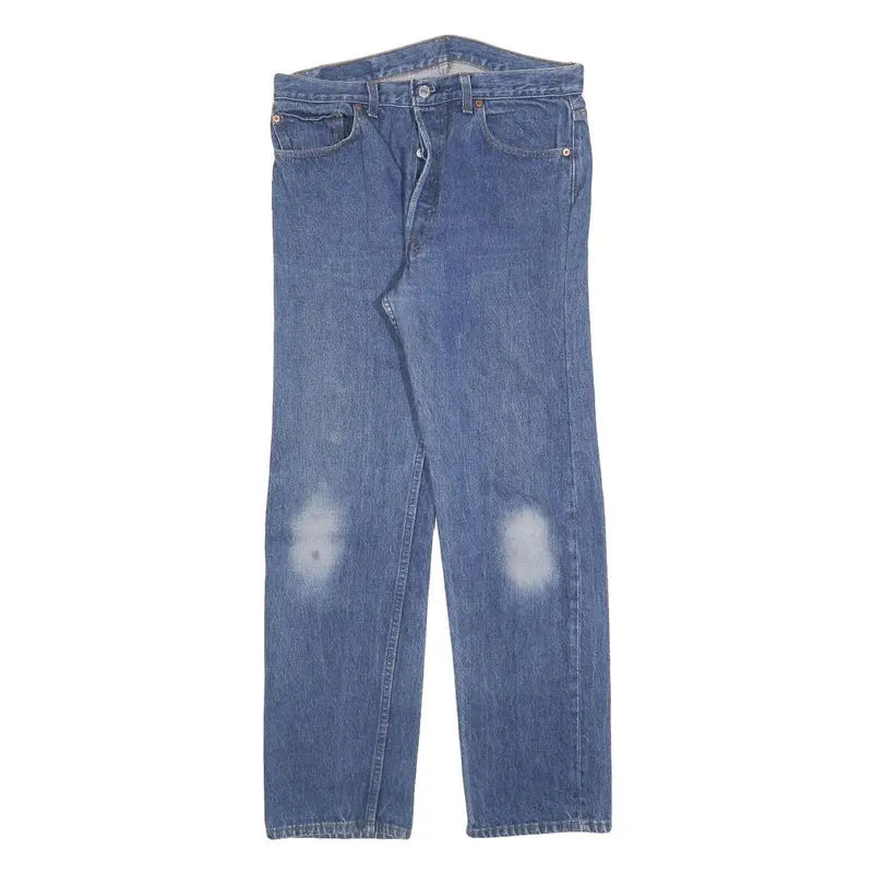 Levi's 501 Mens Jeans Blue Regular Straight Denim Medium W33 L30 Classic Button 1