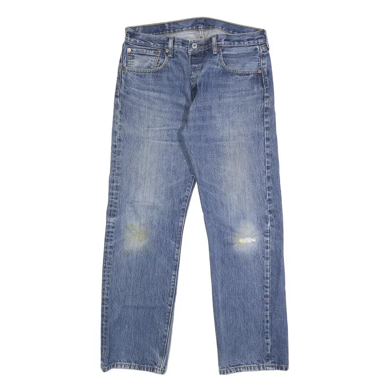 Levi's 501 Mens Jeans Blue Regular Straight Denim Medium W33 L30 Classic Button 1