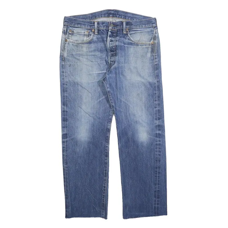 Levi's 501 Mens Jeans Blue Regular Straight Denim Medium W34 L27 Classic Button 1
