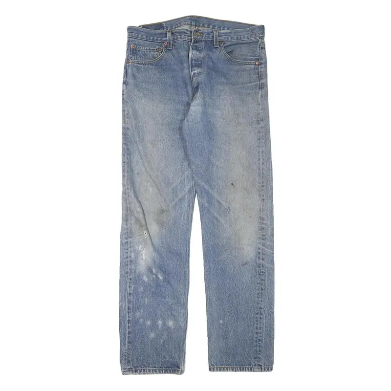 Levi's 501 Mens Jeans Blue Regular Straight Denim Medium W34 L32 Classic Button 1