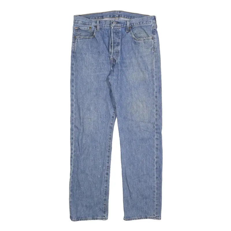 Levi's 501 Mens Jeans Blue Regular Straight Denim Medium W34 L32 Classic Cotton 1