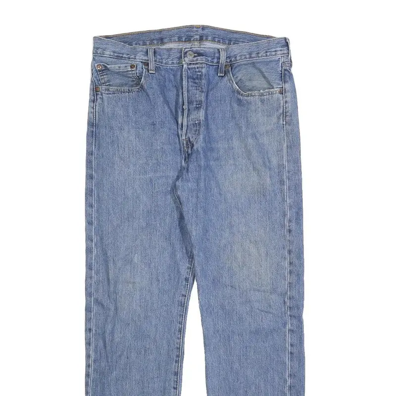 Levi's 501 Mens Jeans Blue Regular Straight Denim Medium W34 L32 Classic Cotton 2