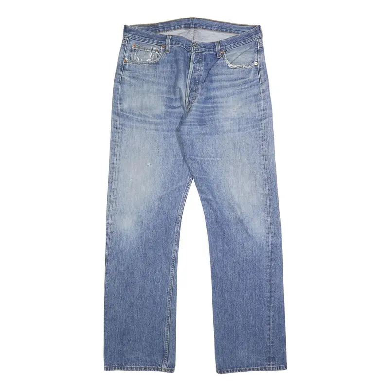 Levi's 501 Mens Jeans Blue Regular Straight Denim Medium W36 L34 Classic Fit 1