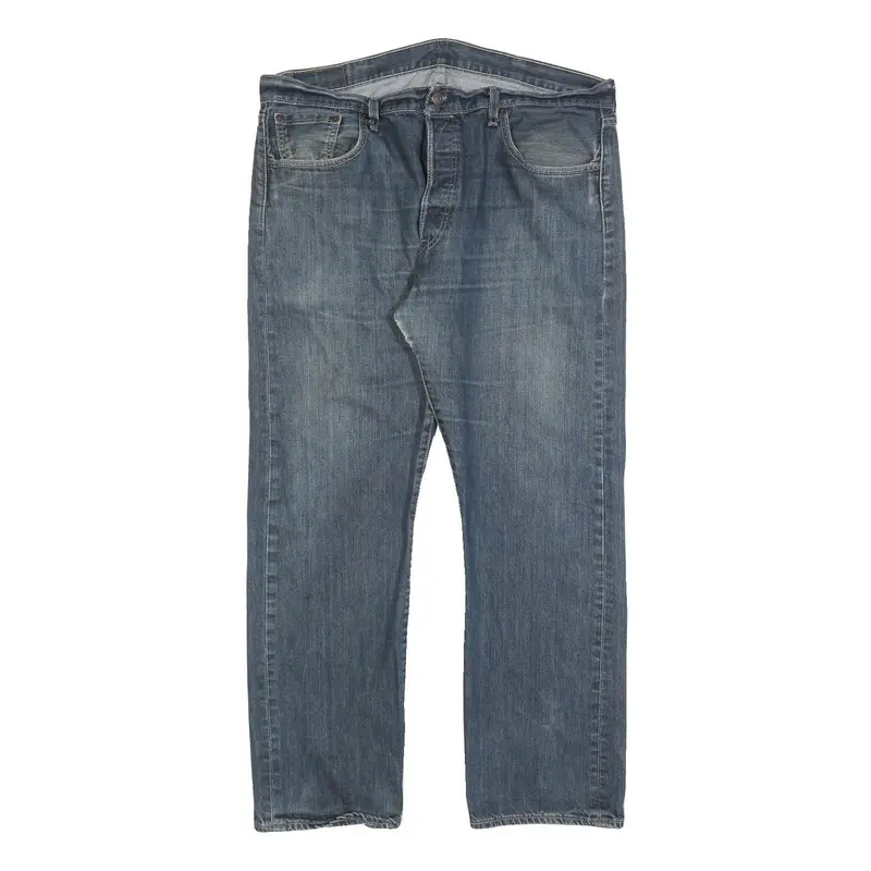 Levi's 501 Mens Jeans Blue Regular Straight Denim Medium W38 L30 Classic Button 1