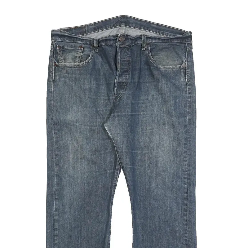Levi's 501 Mens Jeans Blue Regular Straight Denim Medium W38 L30 Classic Button 2