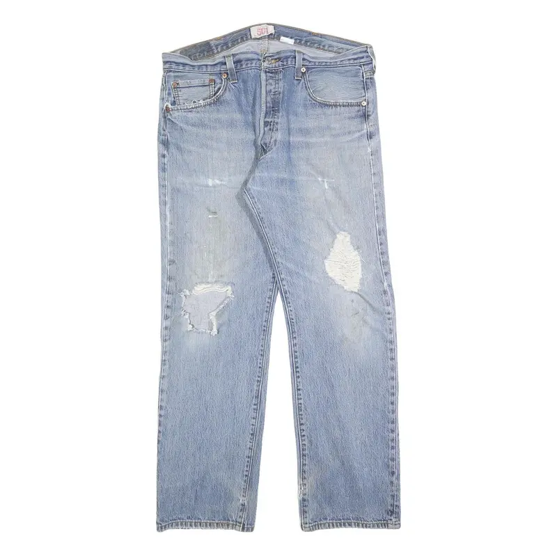 Levi's 501 Mens Jeans Blue Regular Straight Denim Stone Wash W38 L32 Classic 1