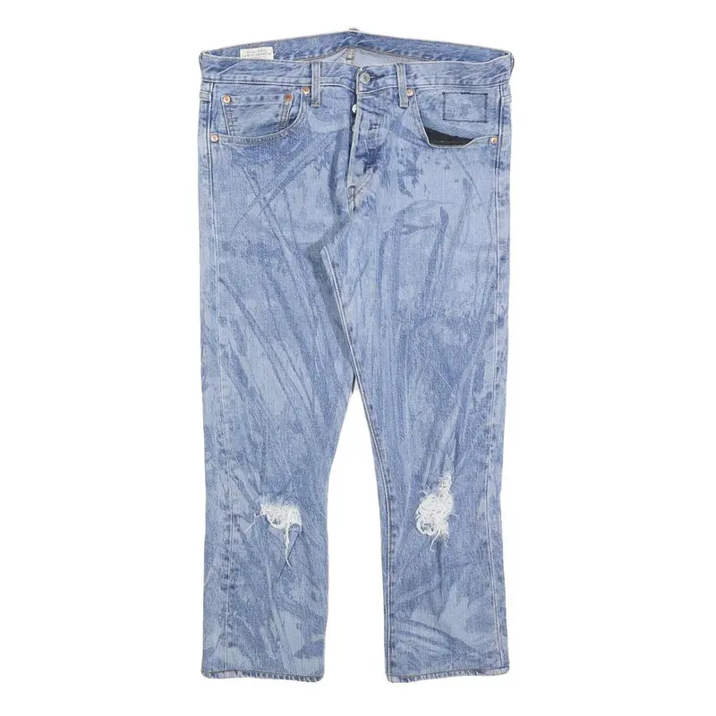 Levi's 501 St Big E Mens Jeans Blue Regular Straight Denim Light W32 L26 Button 1