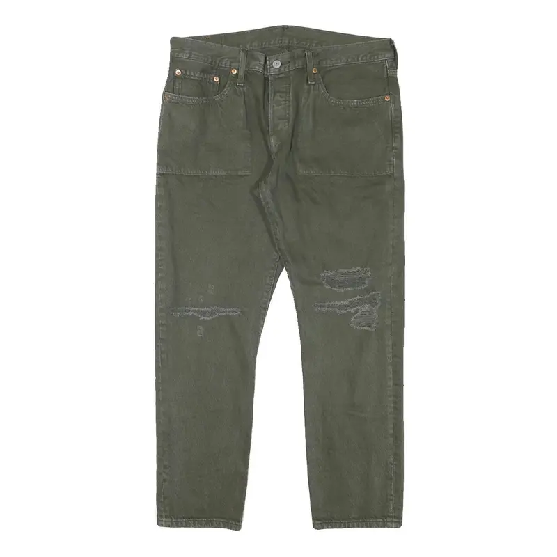 Levi's 501Ct Womens Jeans Green Regular Straight Denim W31 L27 Button Closure 1
